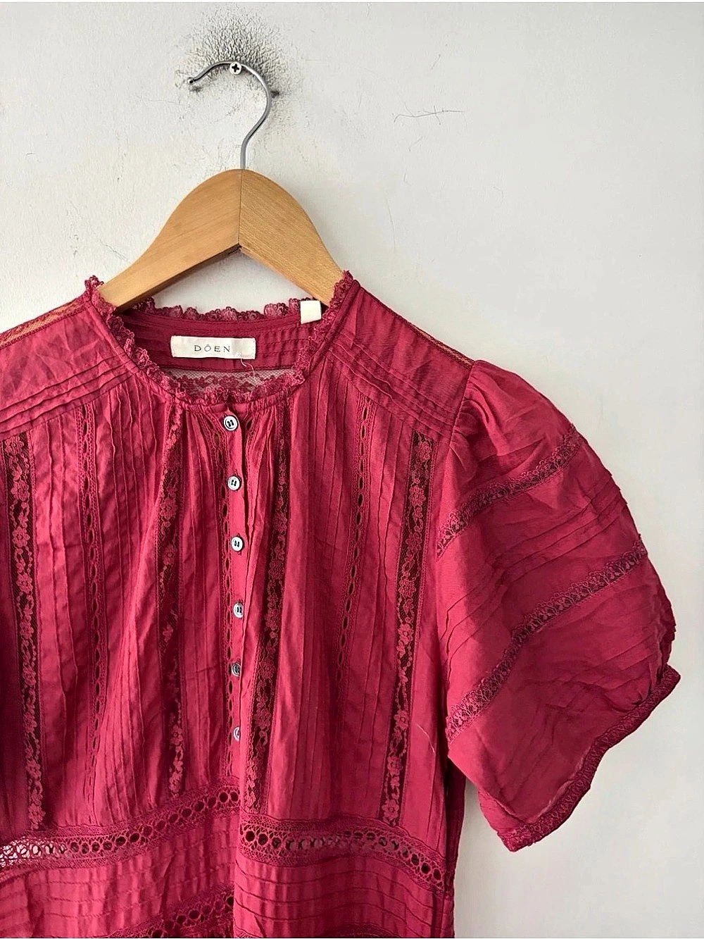 Doen Lace Detail Maxi Dress in Pink Size XS Like New - Picture 2 of 6